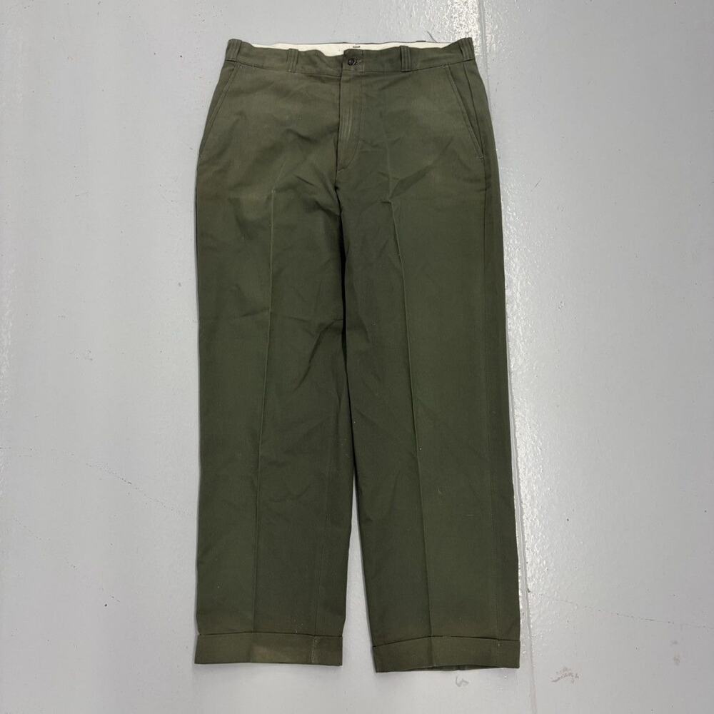 Vintage 60s Sears Green Sanforized Workwear Chinos 33x28
